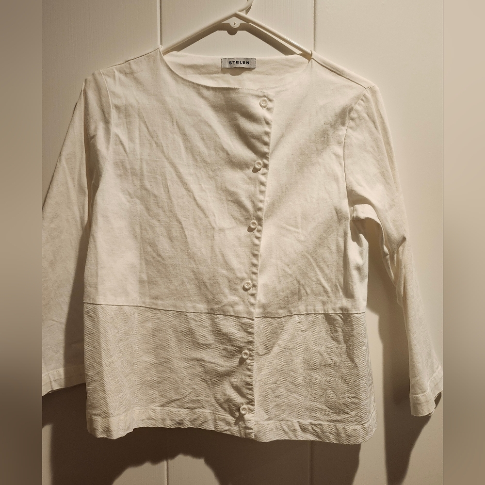 Stelen White Button-Up Jacket - S